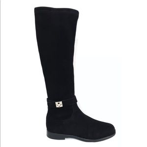 Kate Spade Verona Knee-High Black Suede Boots